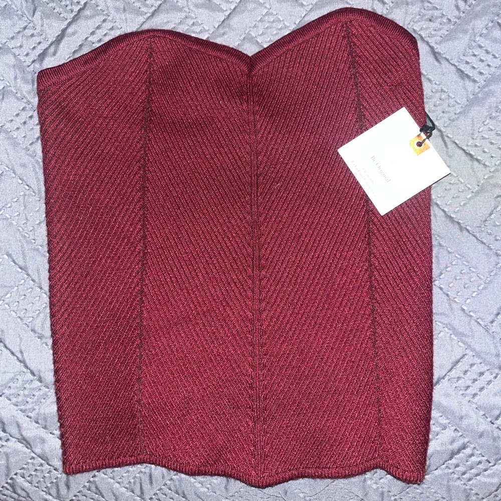 Originality Burgundy Strapless Tube Top Size M NWT